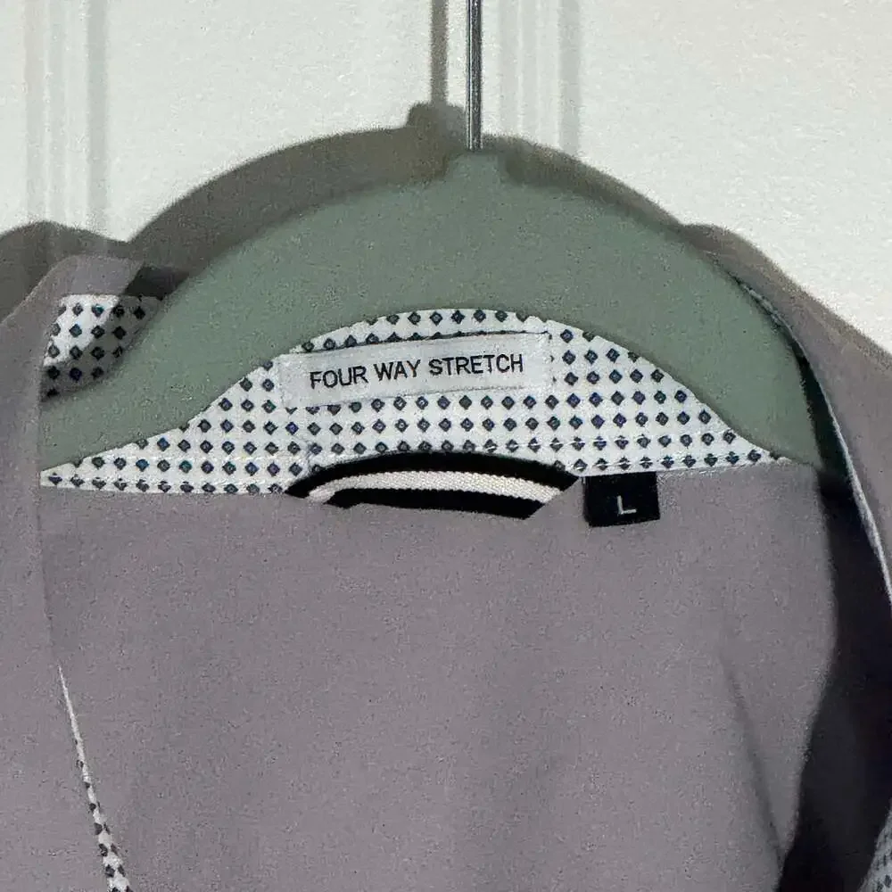 Four Way Stretch Men's Grey Button-Up Shirt - Size L - Picture 2 of 3